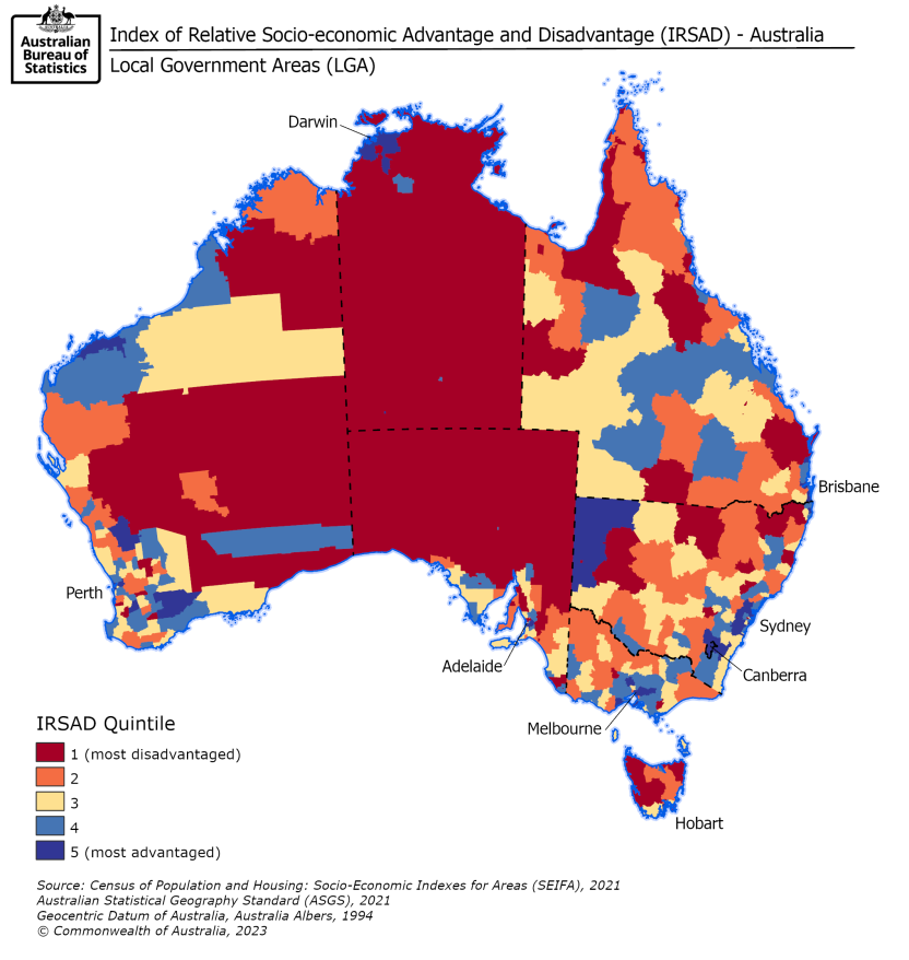 Socio Economic Indexes For Areas Seifa Australia 2021 Australian